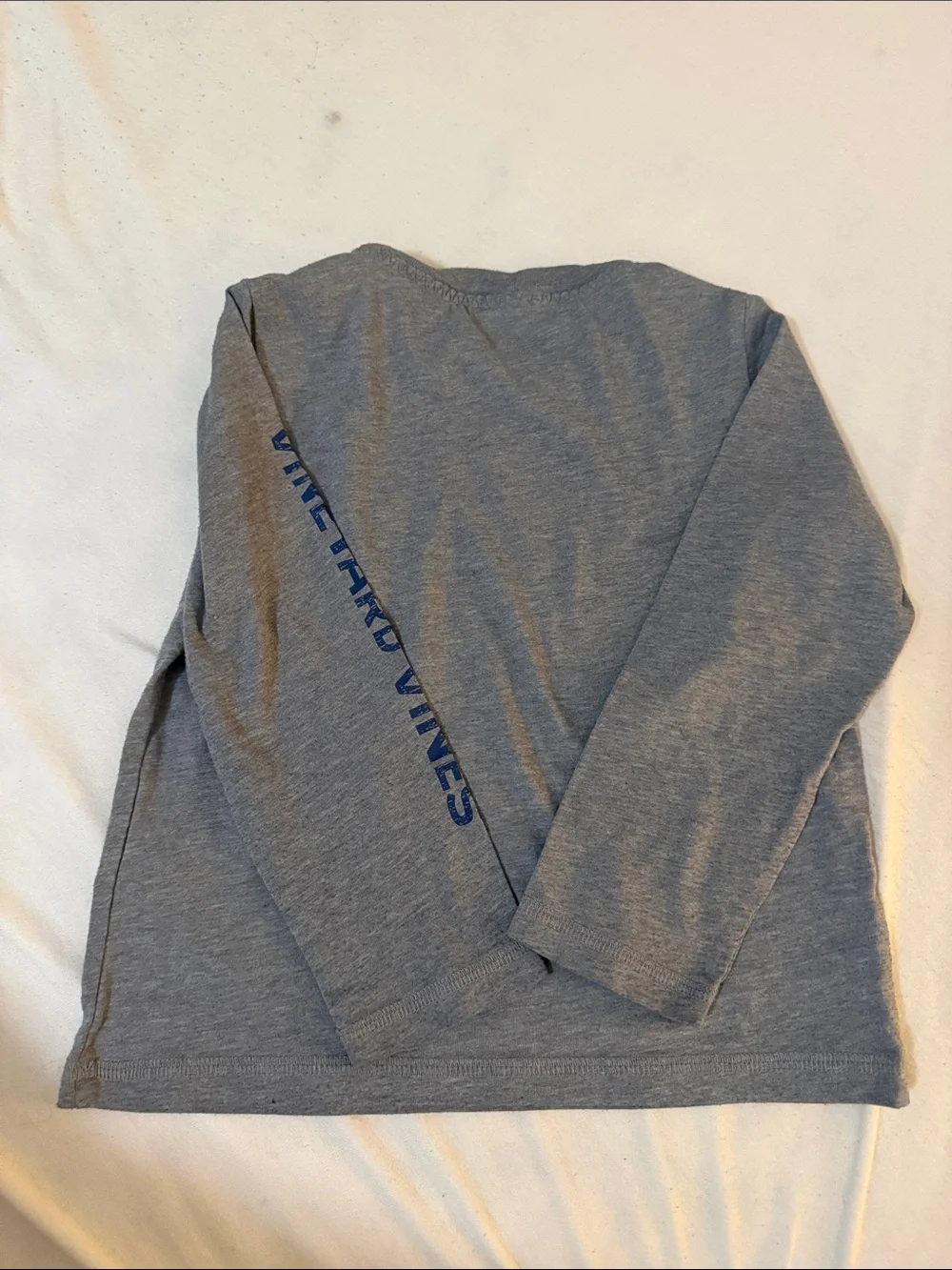 Vineyard Vines Gray Long-Sleeve Tee with Pink Foam Finger Patch